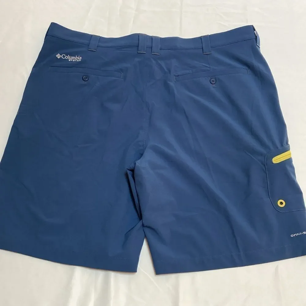 Columbia Navy Shorts with Yellow Detail
